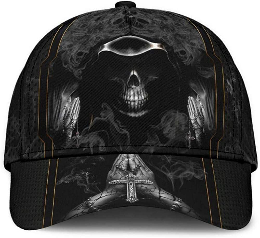 Skull Smoke Mystery Black2 3D Printed Unisex Hat Classic Cap, Snapback Cap, Baseball Cap