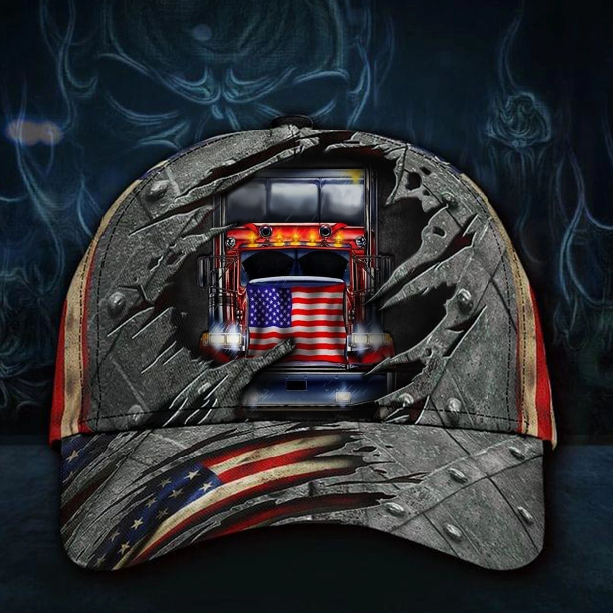 Trucker Drive Hat 3D Printed U.S Flag Vintage Hat Gift For Truck Driver Dad Hat Classic Cap