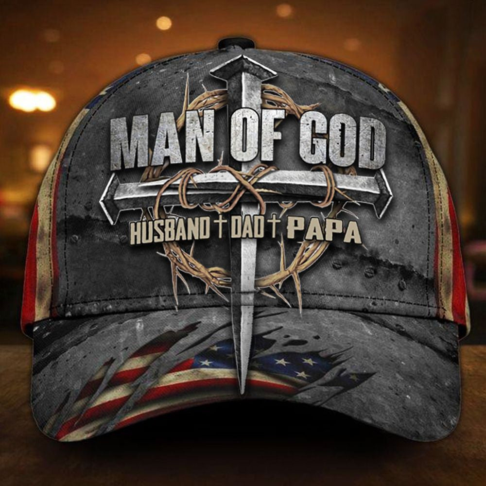 Man Of God Jesus Husband Dad Papa Hat Classic Cap
