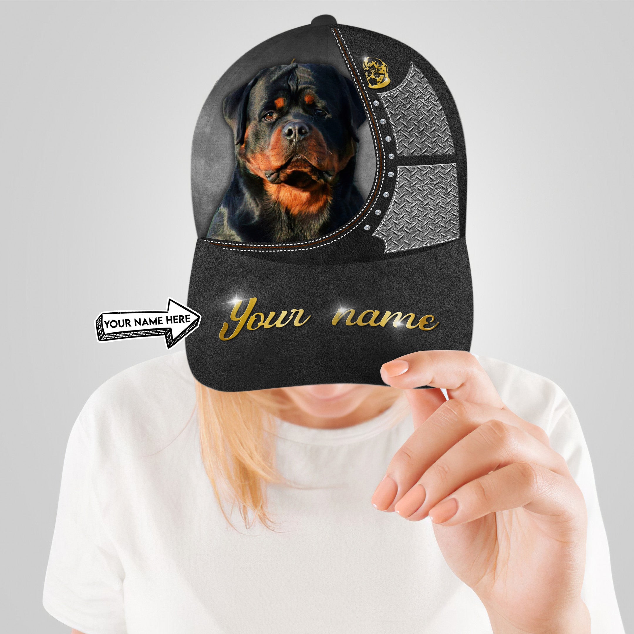 Personalized Custom Name Best Rottweiler Dog Hat Classic Cap