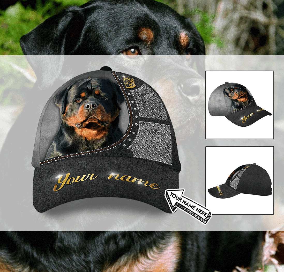 Personalized Custom Name Best Rottweiler Dog Hat Classic Cap
