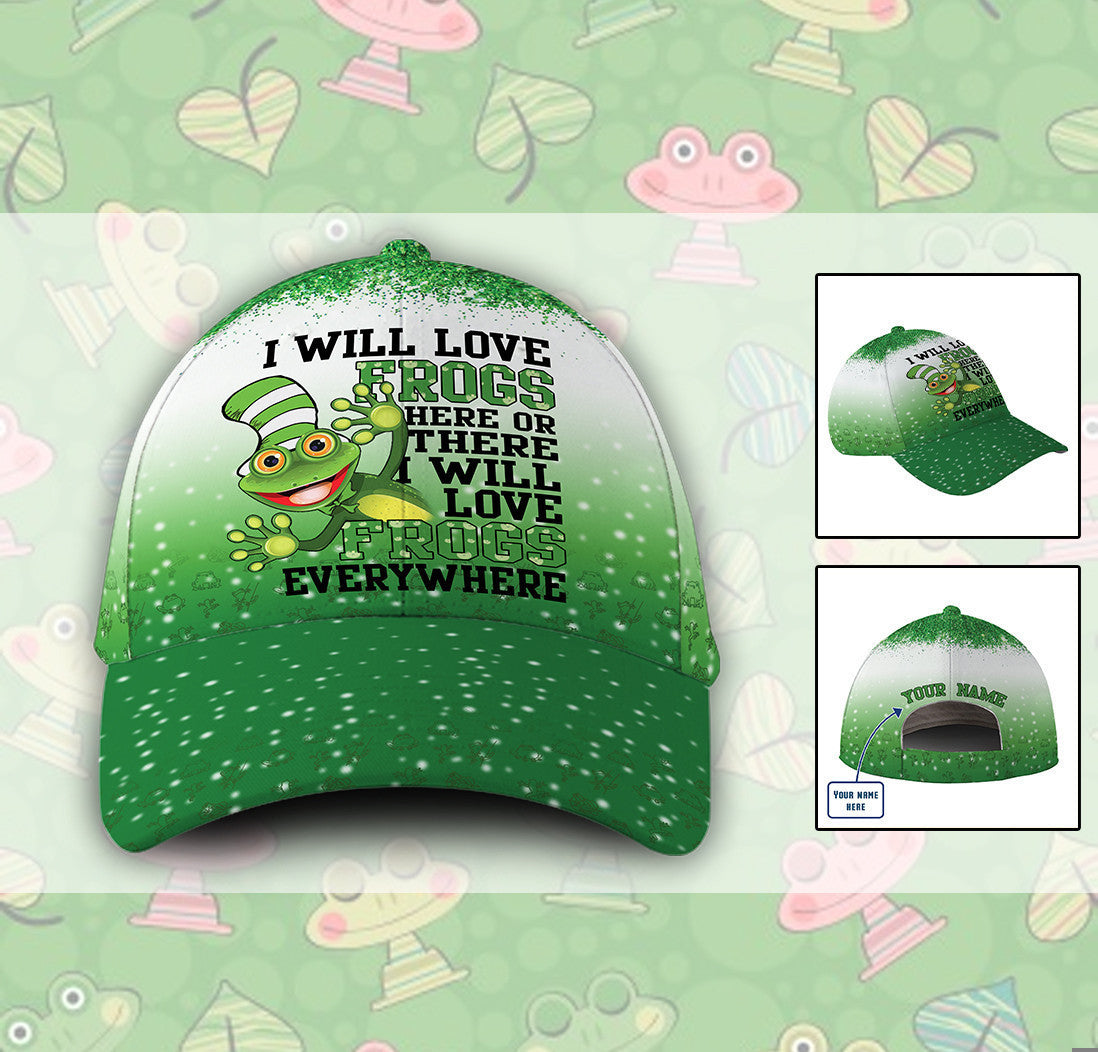 Personalized Custom Name I Will Love Frogs Hat Classic Cap