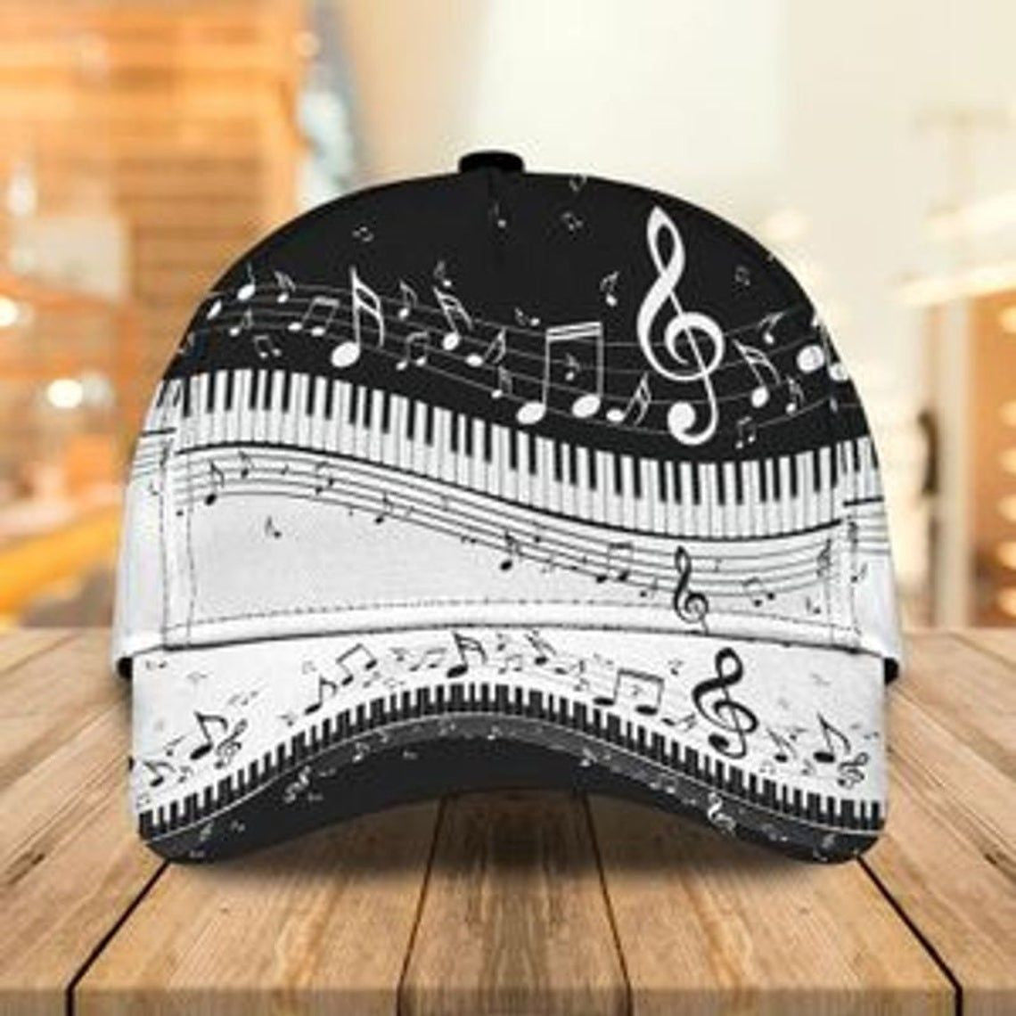 Piano Pattern Hat Classic Cap - Piano Lover Baseball Cap - Music Cap Adults