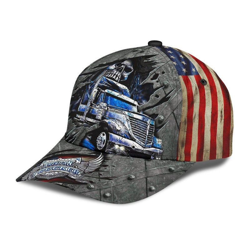 Trucker American Trucker Skull Hat Classic Cap 3D Gift For Her, Human Cap, Trending Cap, American Cap