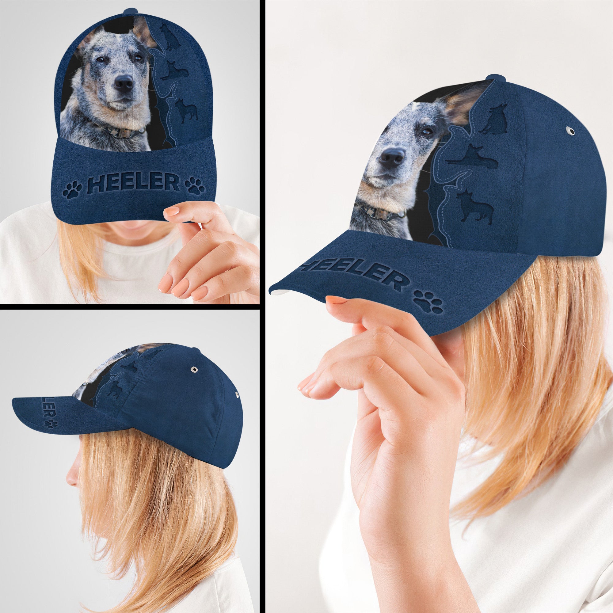 Heeler Dog Leather Hat Classic Cap
