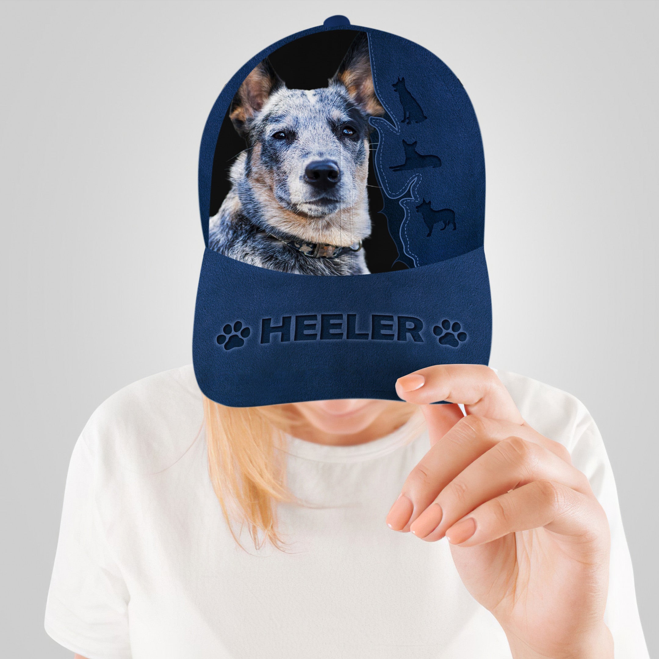 Heeler Dog Leather Hat Classic Cap