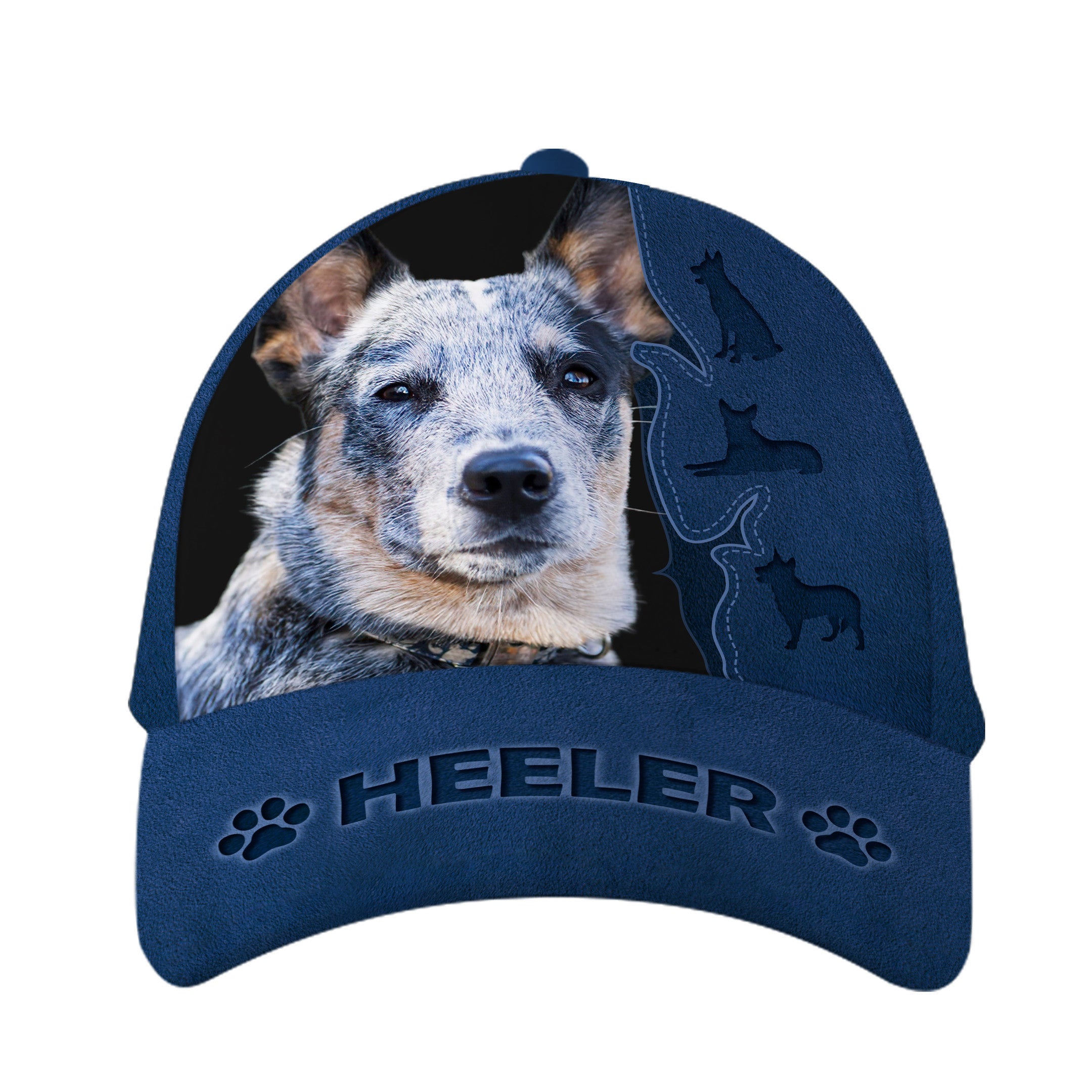 Heeler Dog Leather Hat Classic Cap