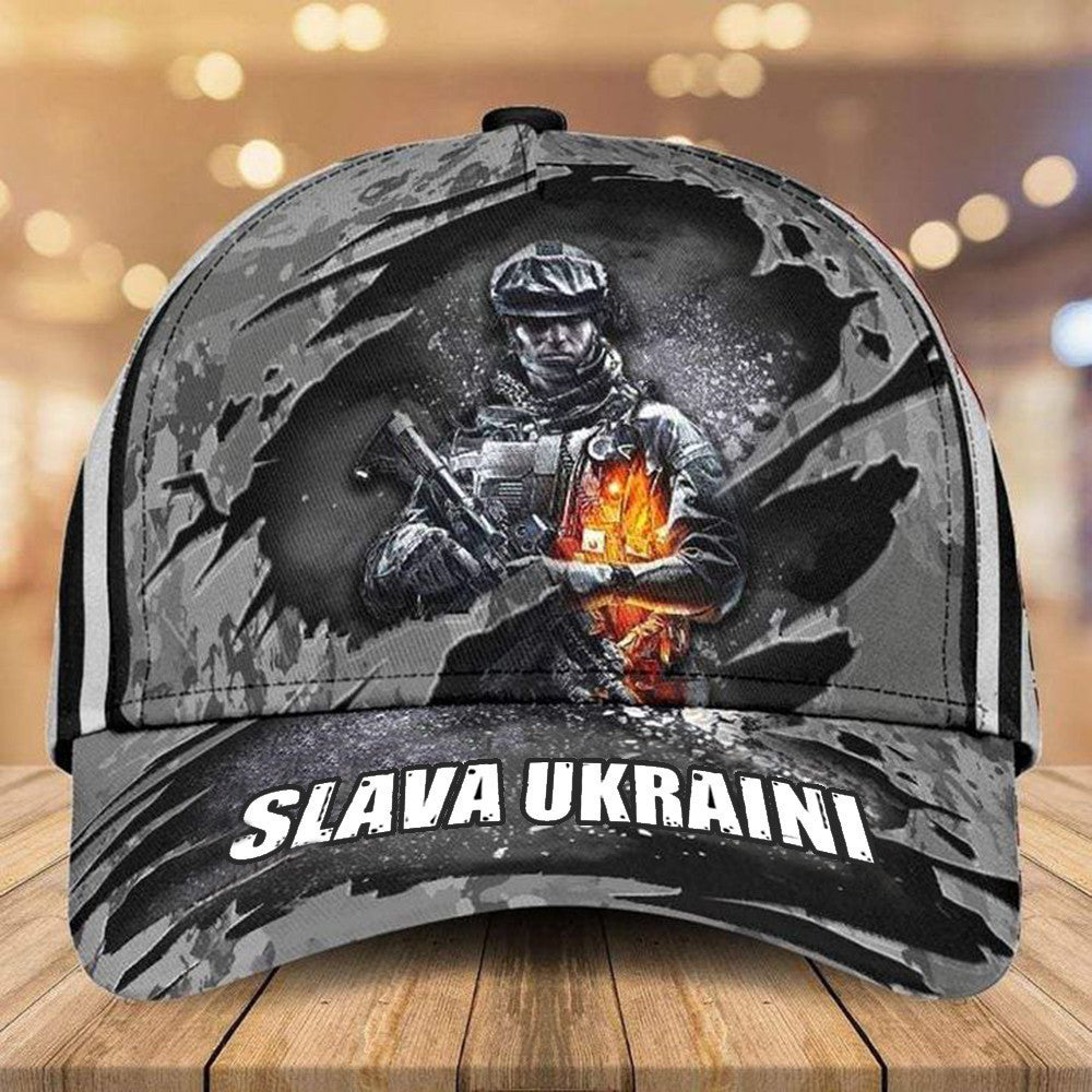 Slava Ukraini Veteran Hat Vintage Retro Stand With Ukraine Merch Hat Classic Cap