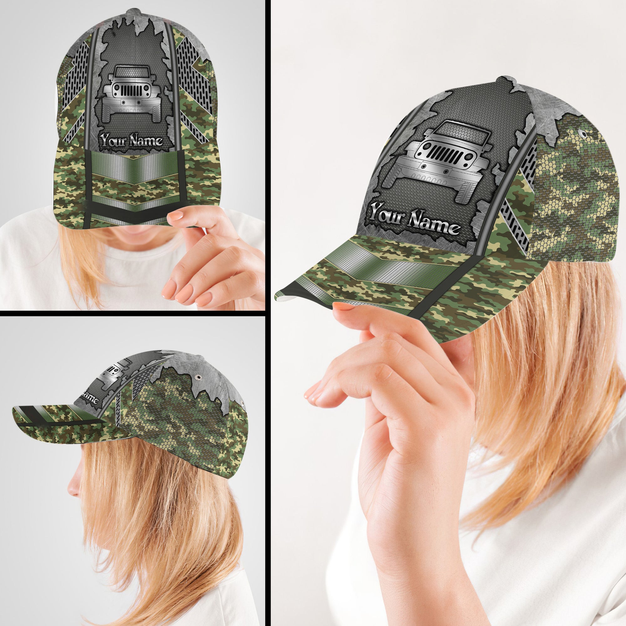 Personalized Custom Name Jeep 2 Hat Classic Cap