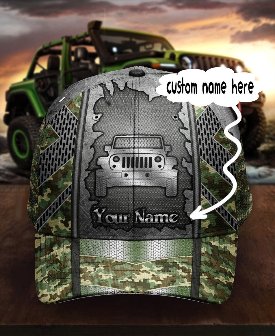 Personalized Custom Name Jeep 2 Hat Classic Cap