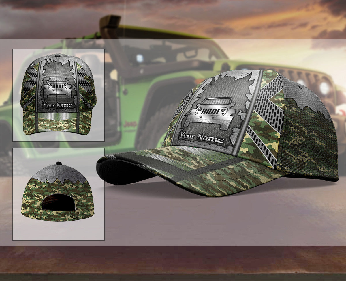 Personalized Custom Name Jeep 2 Hat Classic Cap