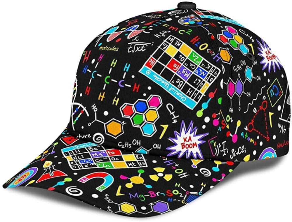 Scie Chemistry Black 3D Printed Unisex Hat Classic Cap, Snapback Cap, Baseball Cap