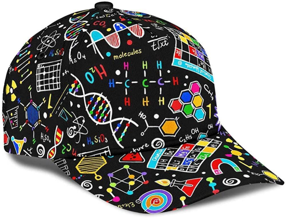 Scie Chemistry Black 3D Printed Unisex Hat Classic Cap, Snapback Cap, Baseball Cap
