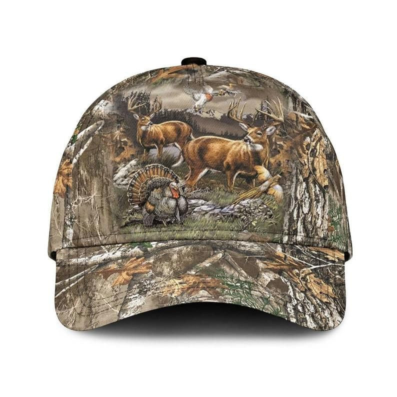 Deer Hunting Cap 3D, Cap 3D Gift For Men, Vintage Hunting Trucker Hat, Deer Hunting Hat Classic Cap