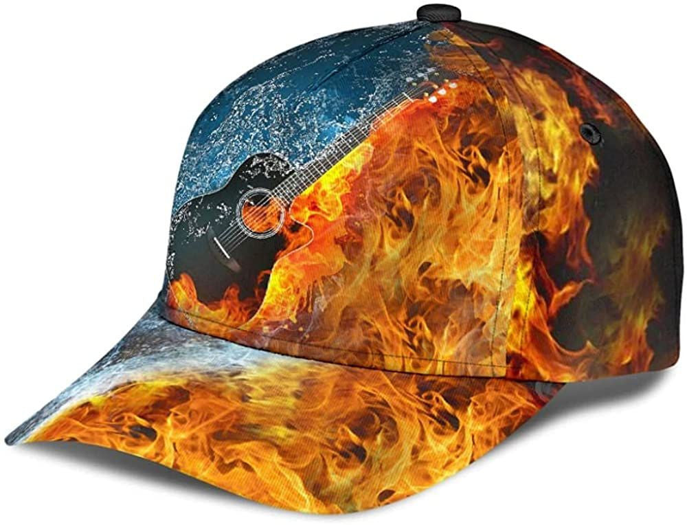 Guitar Burn It Up Water Fire Simple And Beautiful 3D Printed Unisex Hat Classic Cap