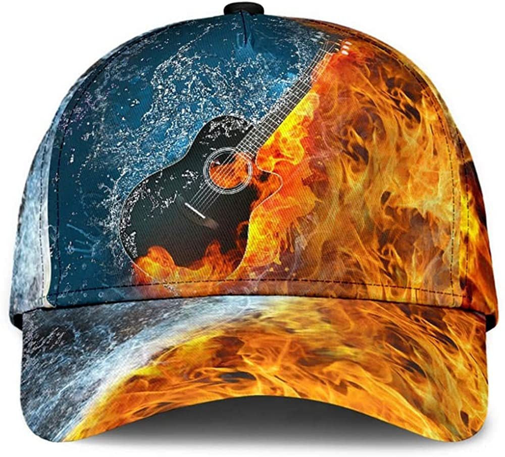 Guitar Burn It Up Water Fire Simple And Beautiful 3D Printed Unisex Hat Classic Cap