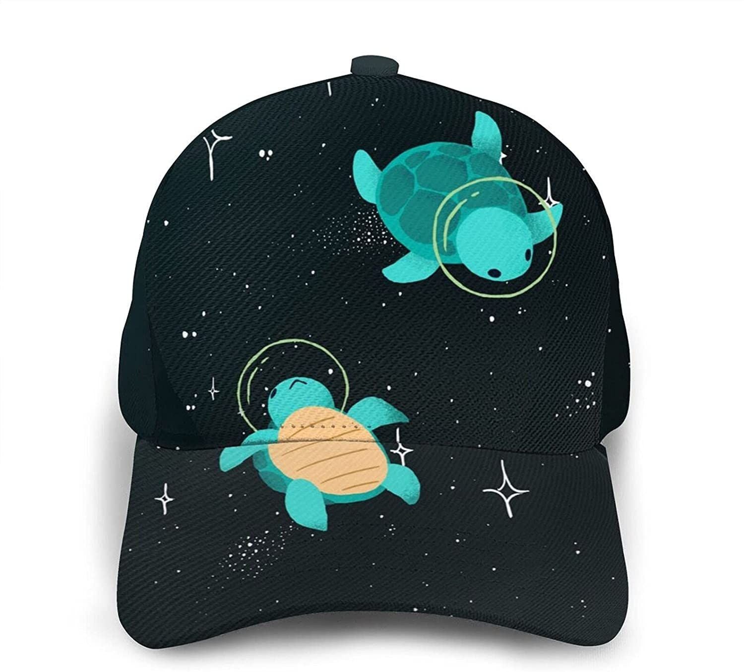 Space Turtle Print Casual Baseball 3D Cap Adjustable Twill Sports Dad Hats For Unisex Hat Classic Cap