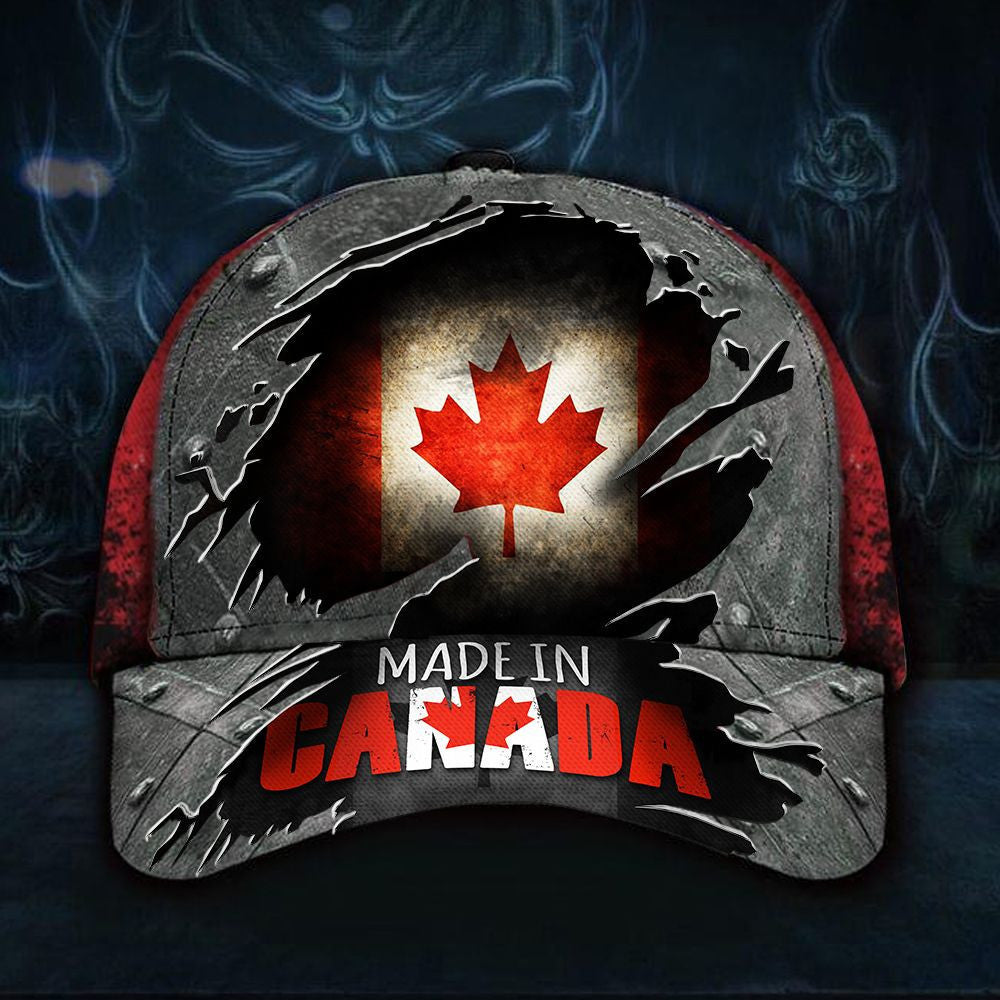Made In Canada Canadian Flag Vintage Hat Old Retro Patriotic Proud Being Canadian Merch Hat Classic Cap