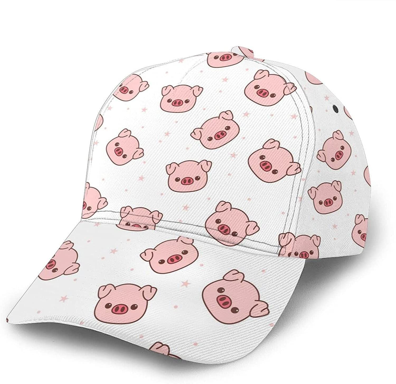 Pig Print Casual Baseball 3D Cap Adjustable Twill Sports Dad Hat Classic Cap