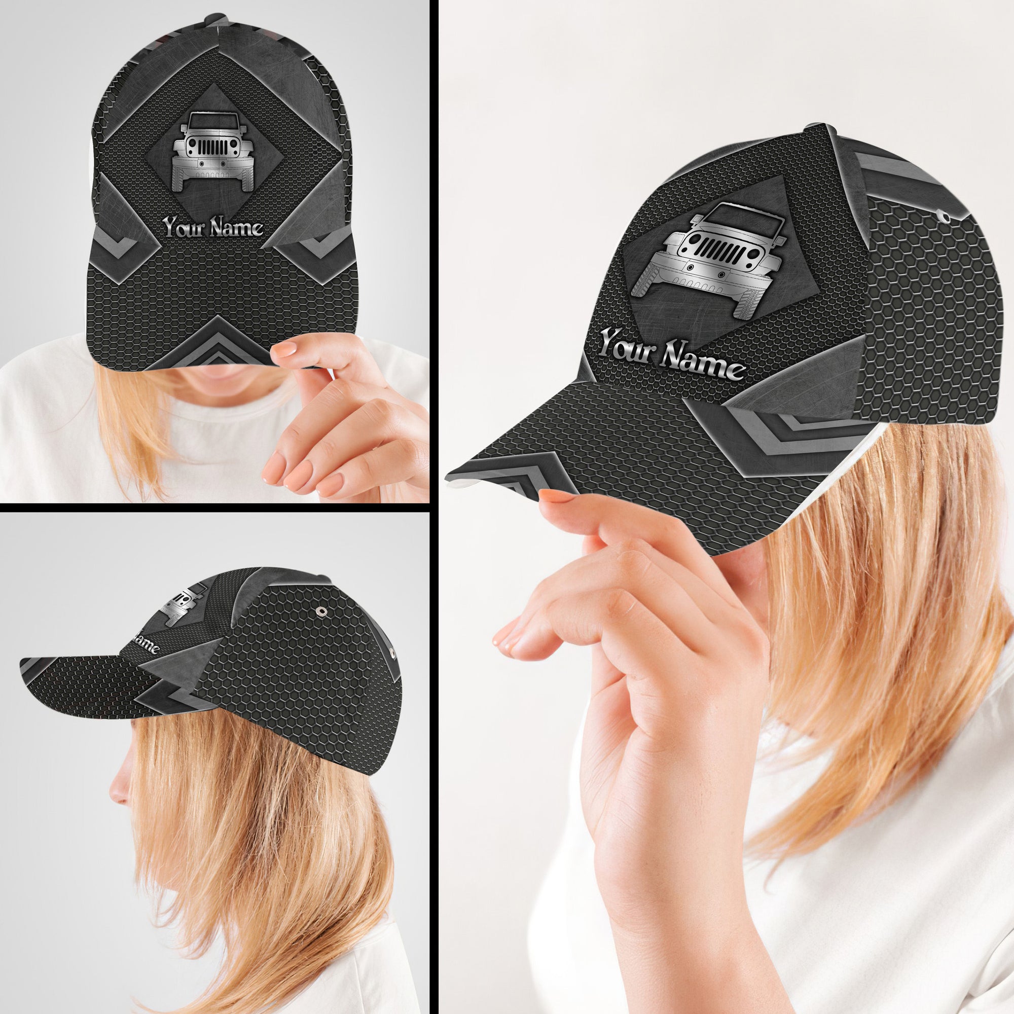 Personalized Custom Name Jeep 4 Hat Classic Cap
