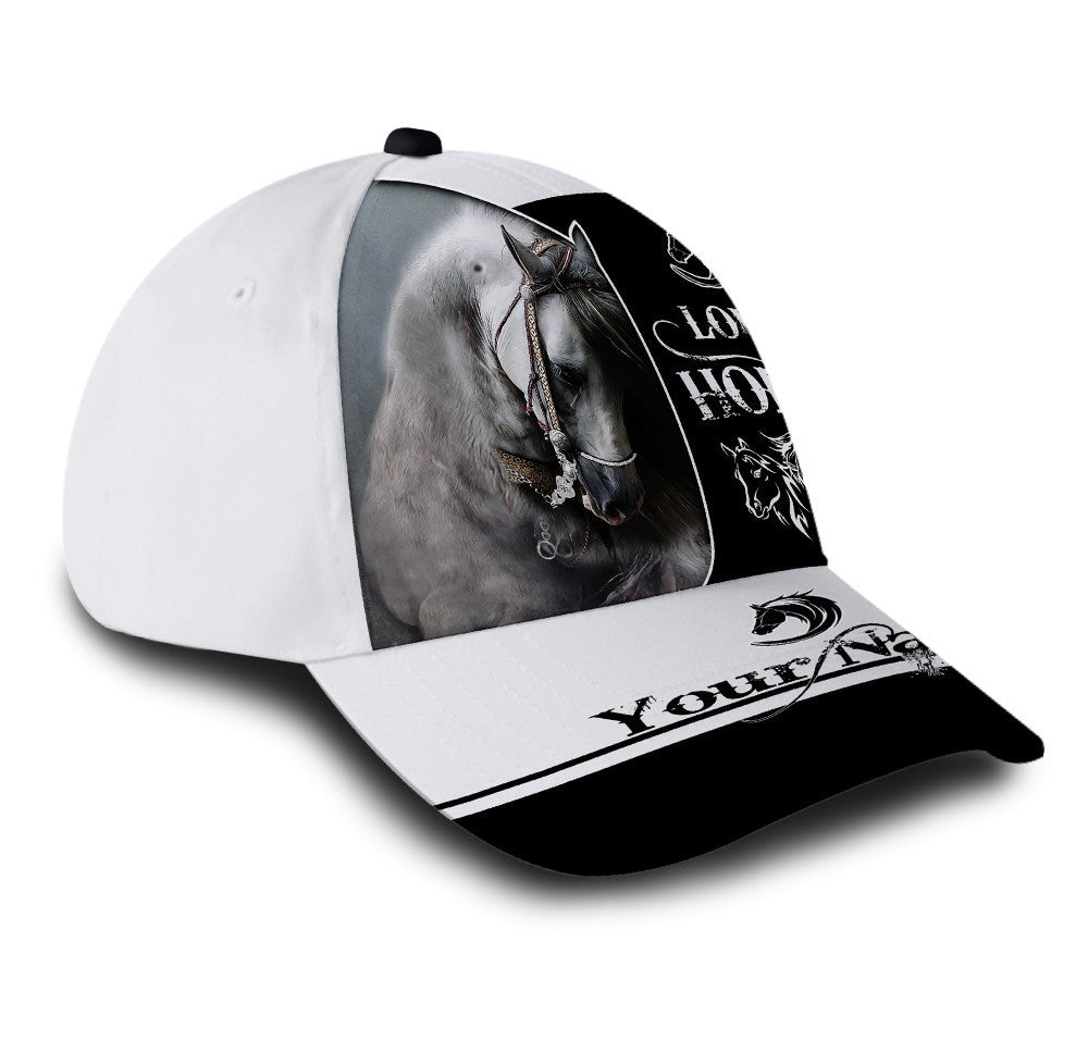 Personalized Custom Name Love Horse Hat Classic Cap
