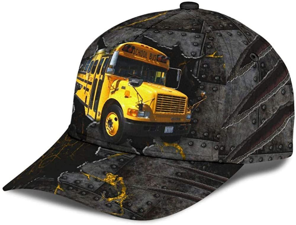 Bus Crack Old Metal 3D Printed Unisex Hat Classic Cap, Snapback Cap, Baseball Cap