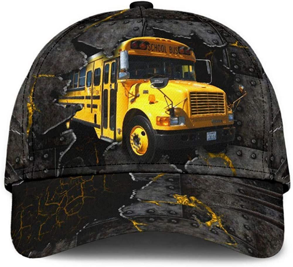 Bus Crack Old Metal 3D Printed Unisex Hat Classic Cap, Snapback Cap, Baseball Cap