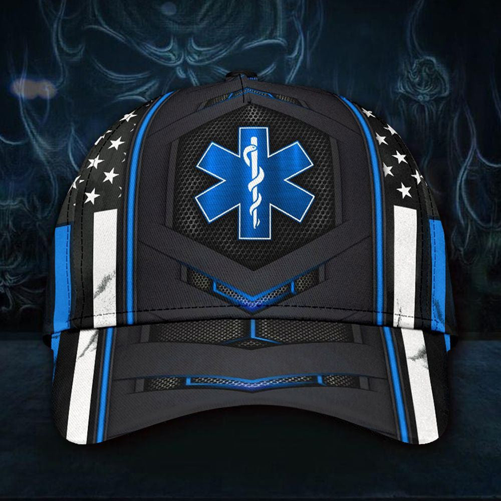 Blue Line American Honor Paramedic Gifts For Him Father'S Day Classic Cap