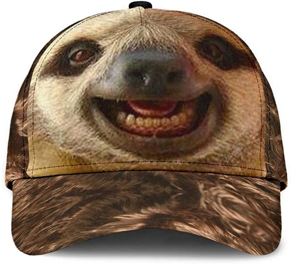 Sloth Face Style Lovely Cute Simple And Beautiful 3D Printed Unisex Hat Classic Cap