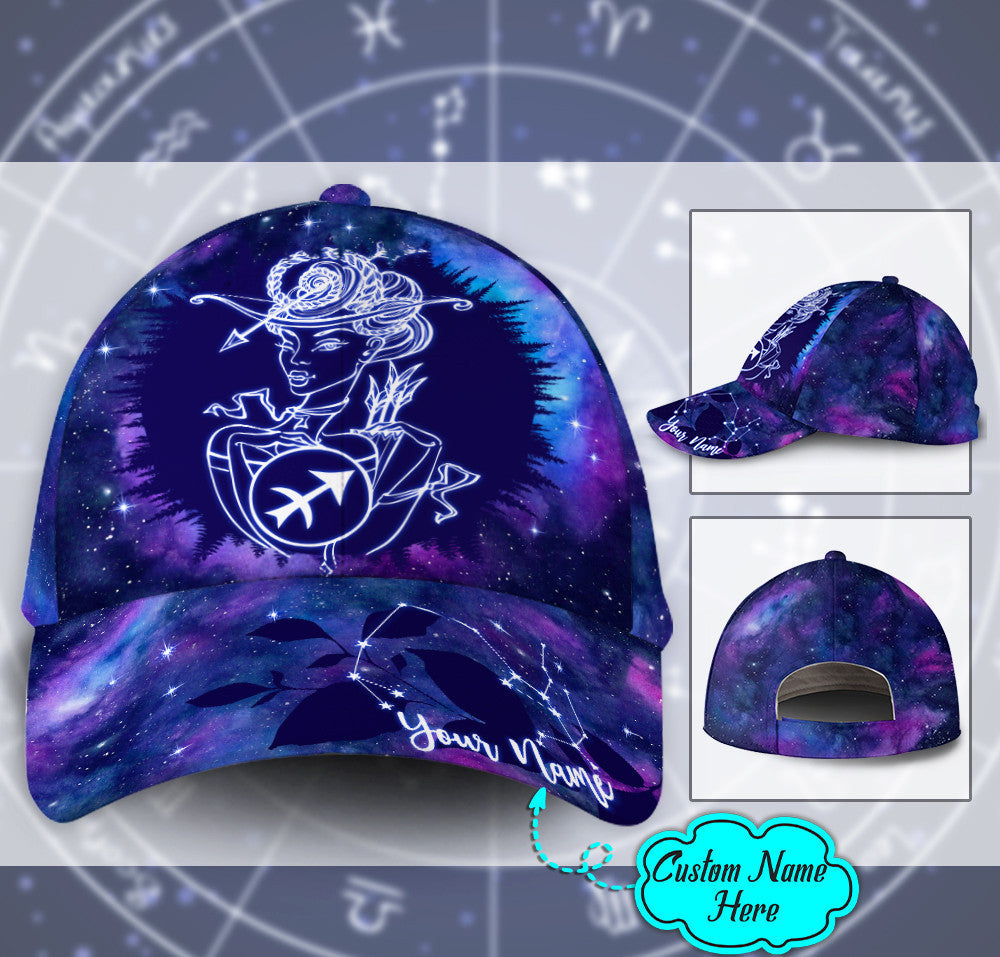Personalized Custom Name Sagittarius Girl Is Mysterious Hat Classic Cap