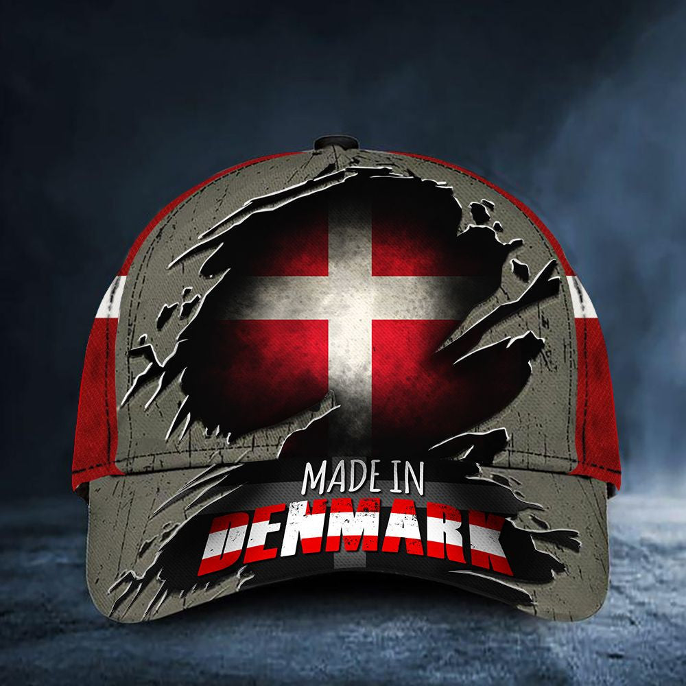 Made In Denmark Baseball Hat Denmark Flag Old Retro Hat Classic Cap