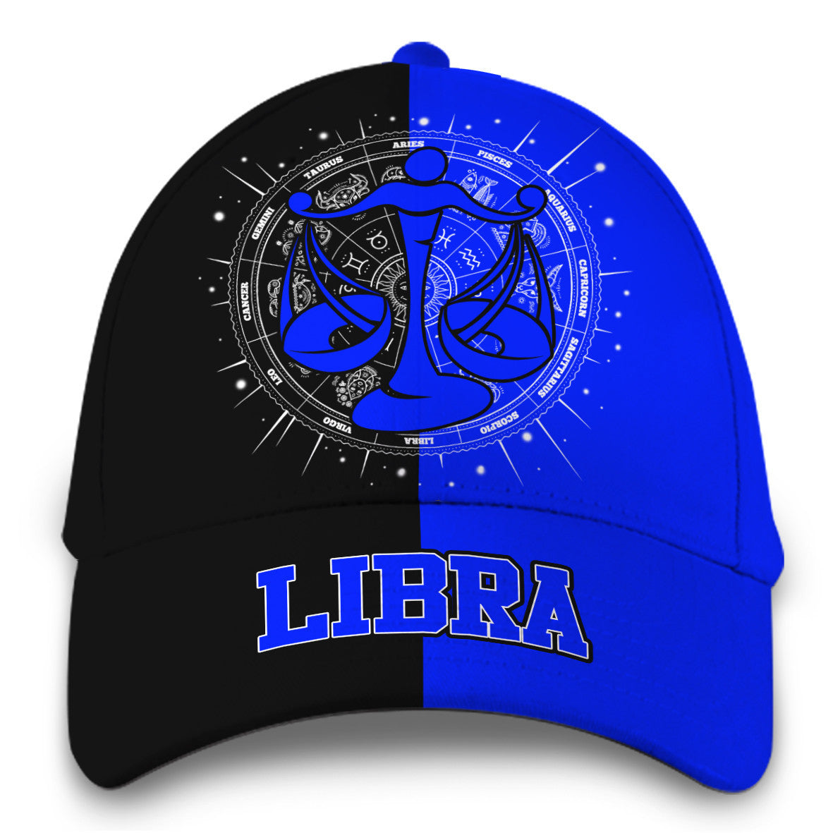 Personalized Custom Name Libra Blue Zodiac Hat Classic Cap