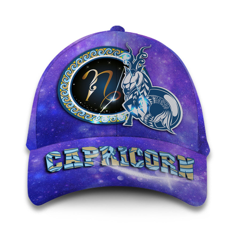 Personalized Custom Name Capricorn Galaxy Hat Classic Cap
