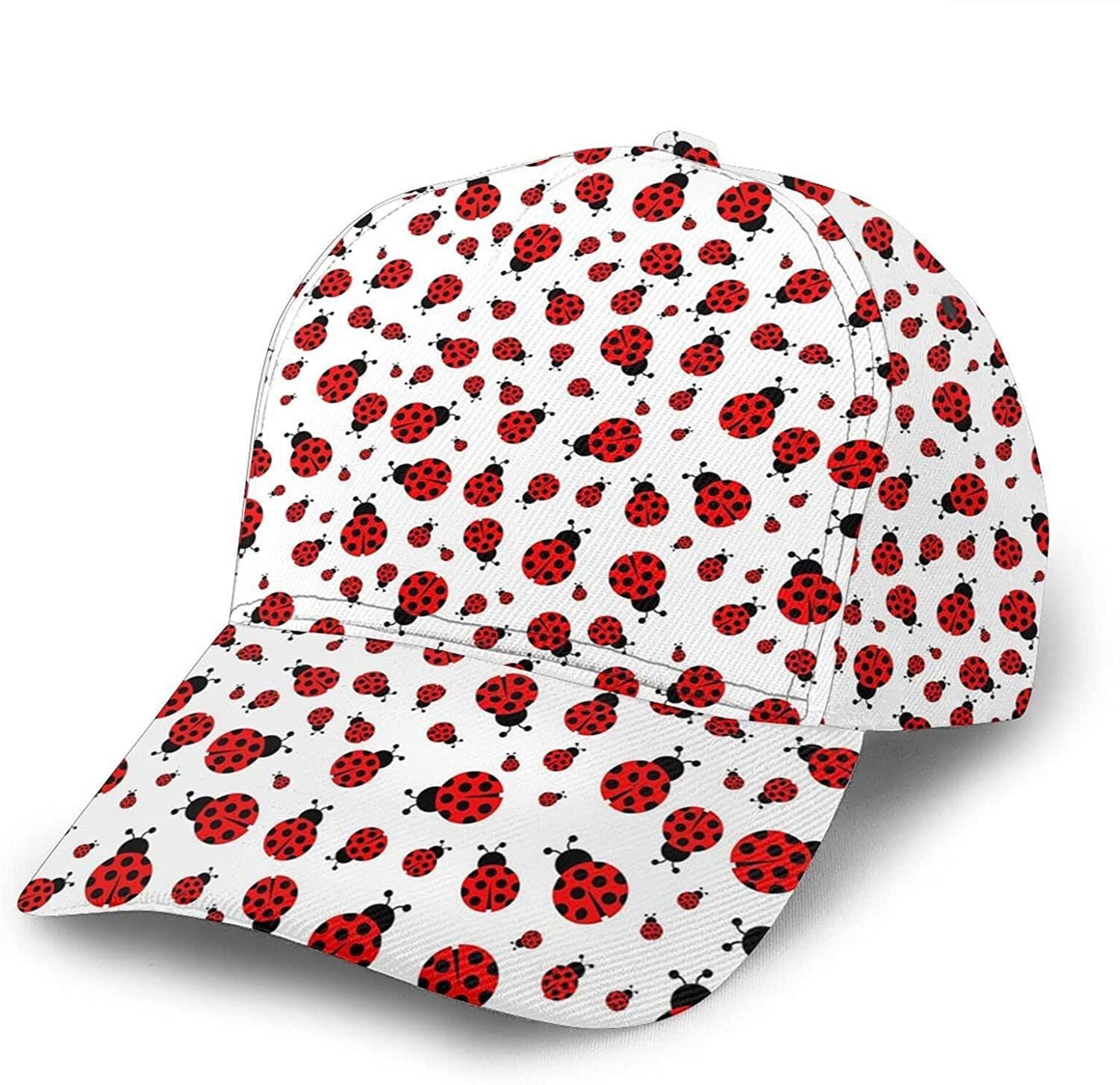 Ladybug Print Baseball Classic 3D Cap Adjustable Twill Sports Dad Hats For Unisex