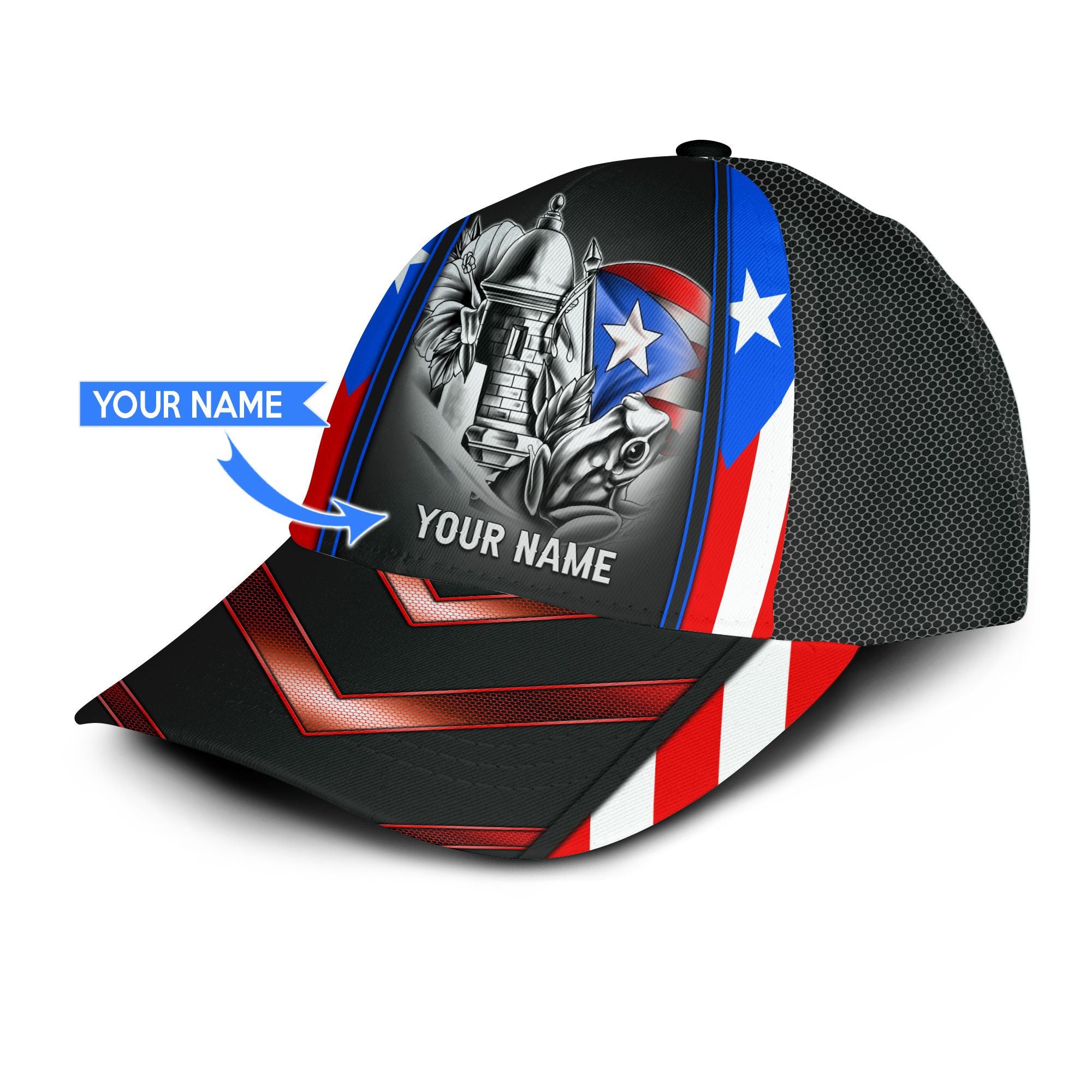 Personalized Custom Name Puerto Rico Hat Classic Cap