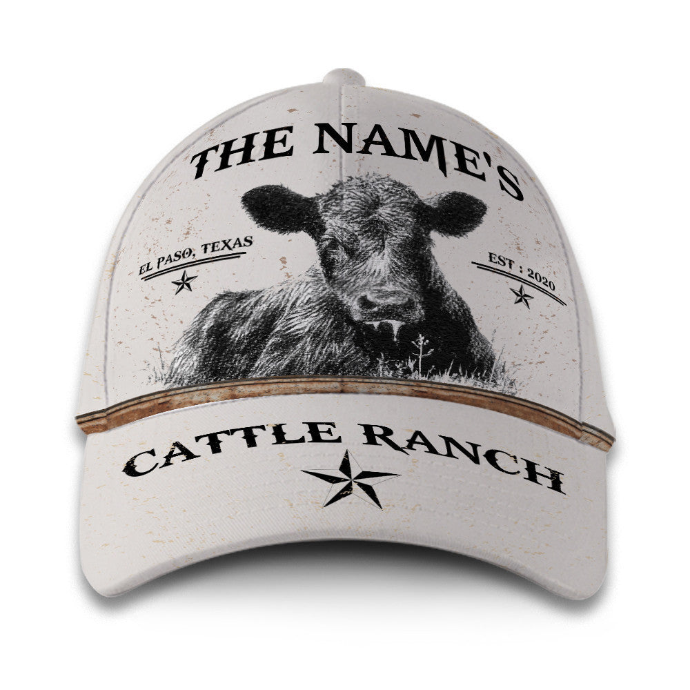 Personalized Custom Name Cattle Ranch Hat Classic Cap