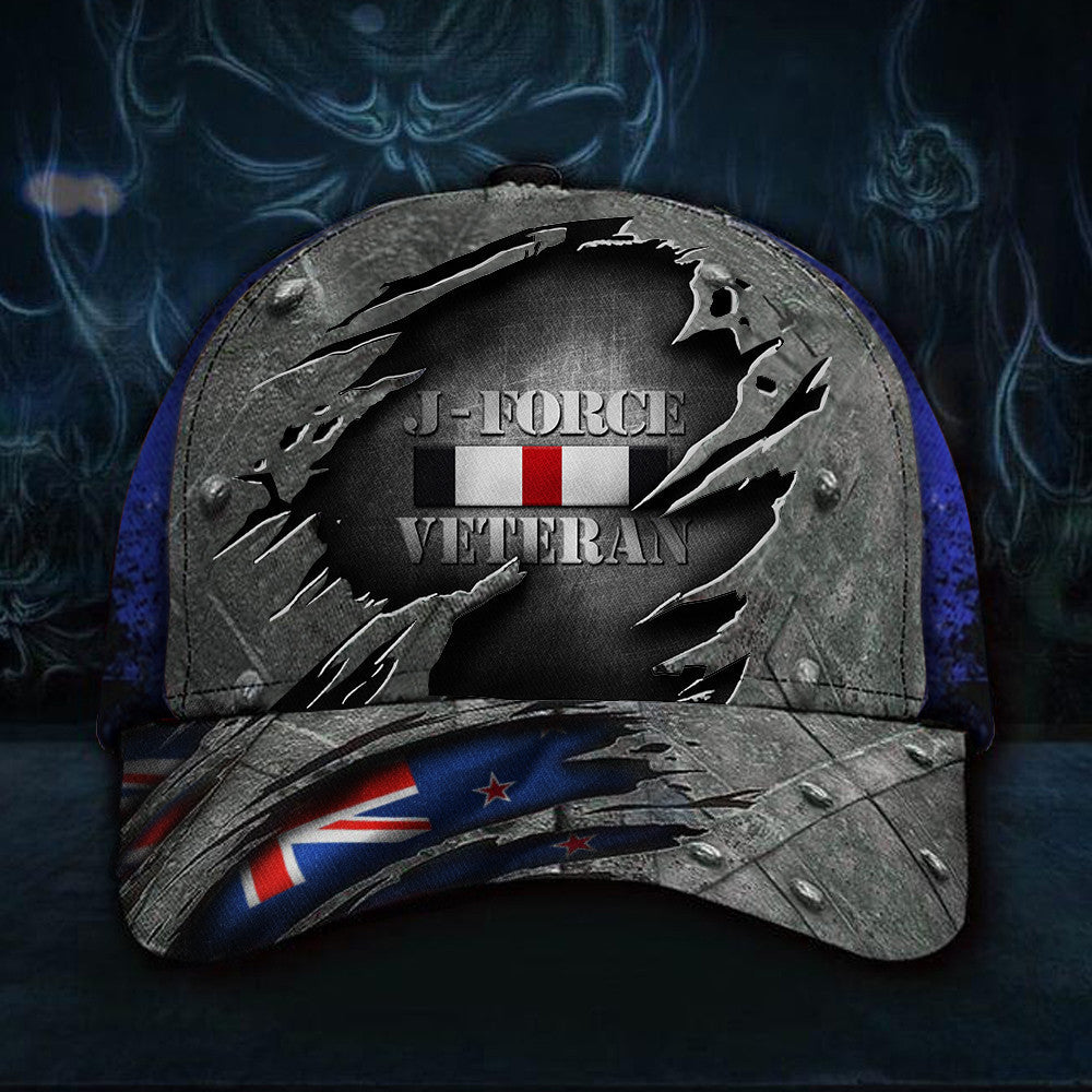 J-Force Veteran New Zealand Flag Hat Vintage Patriots Hat Gifts For Military Men Hat Classic Cap