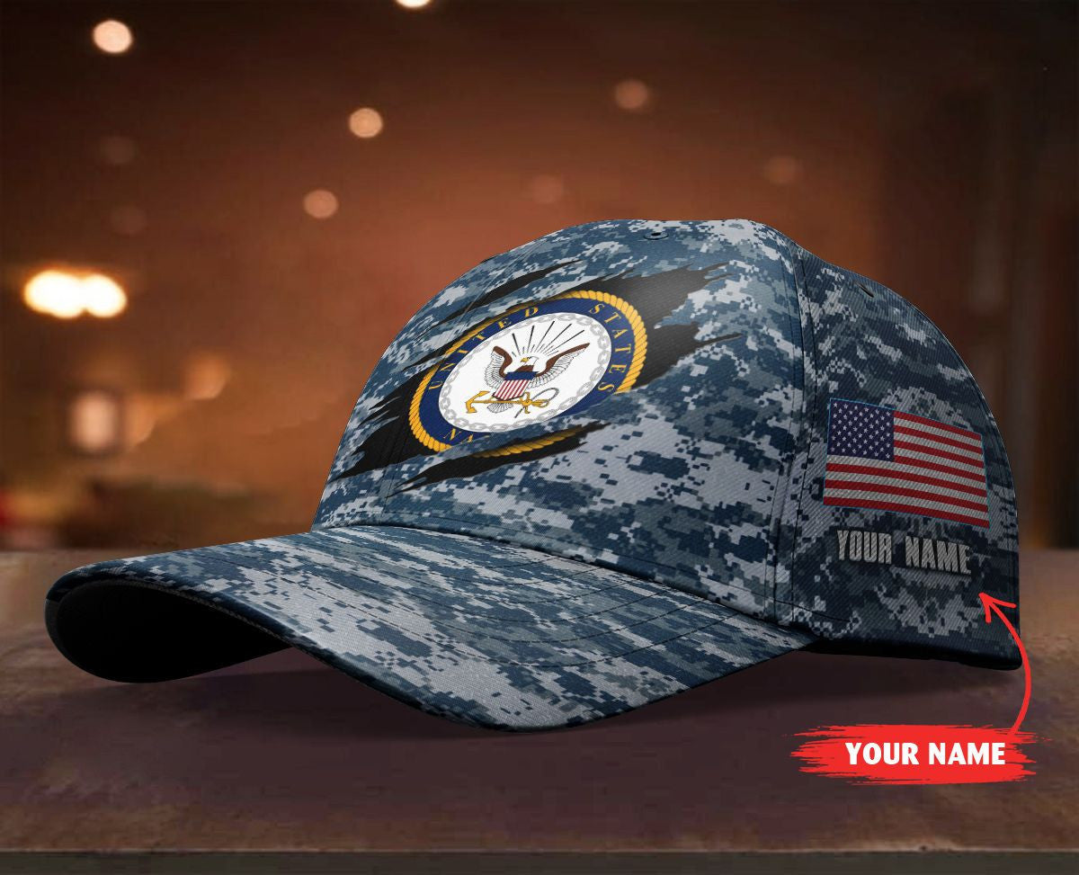 Personalized Custom Name Military - U.S. Navy 10 Cap