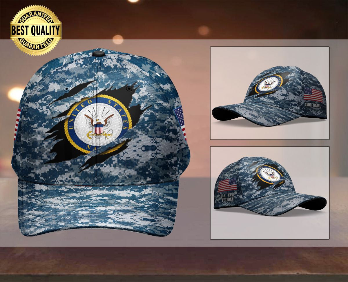 Personalized Custom Name Military - U.S. Navy 10 Cap