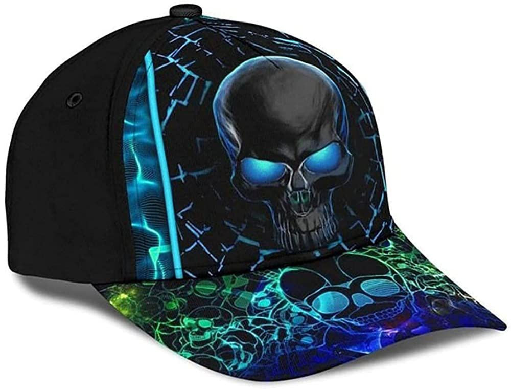 Neon Texture Skull Fanciful Beautiful Colors 3D Printed Unisex Hat Classic Cap