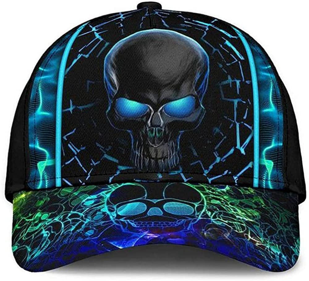 Neon Texture Skull Fanciful Beautiful Colors 3D Printed Unisex Hat Classic Cap