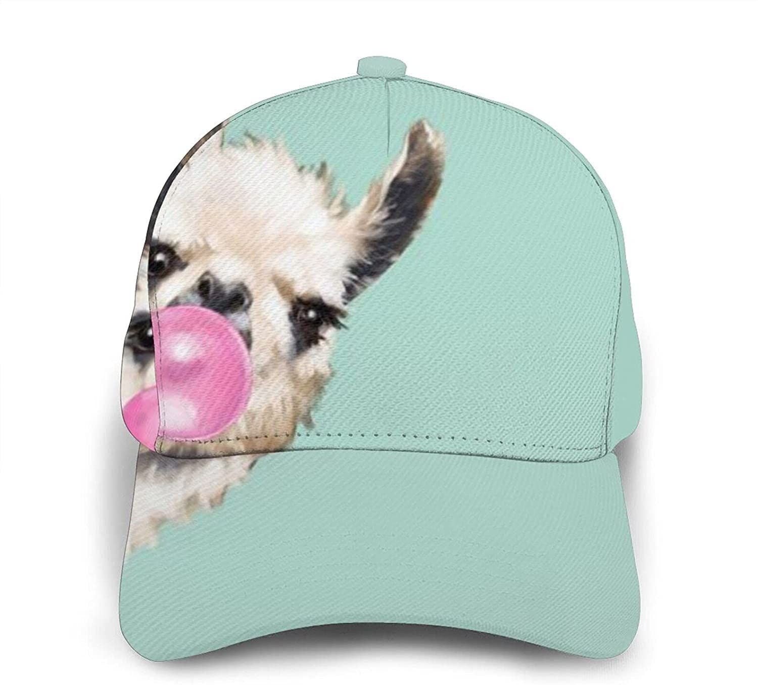 Llama Blowing Bubble Gum Fashion 3D Caps Trucker Hats Hip Hop Hat Black Hat Classic Cap
