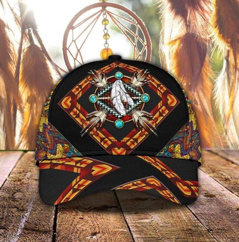 American Native Chief Feathers Hat Classic Cap