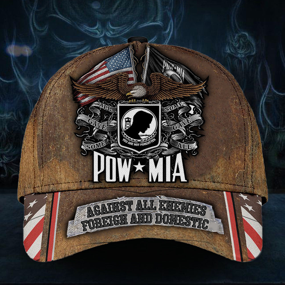 Pow Mia Hat Against All Enemies Foreign And Domestic Hat Classic Cap