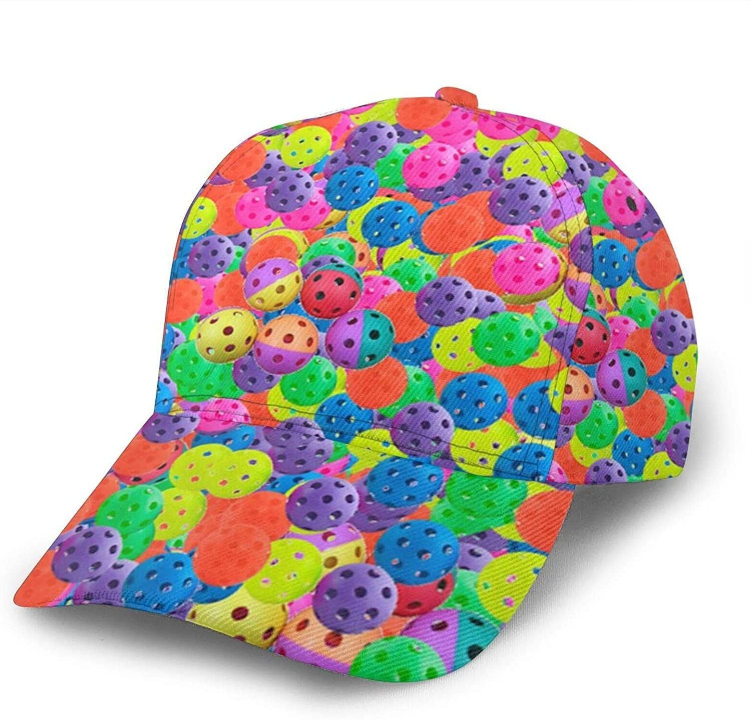Pickleball Balls Colors Pattern Baseball Adjustable Men Women Athletic Hat Classic Cap