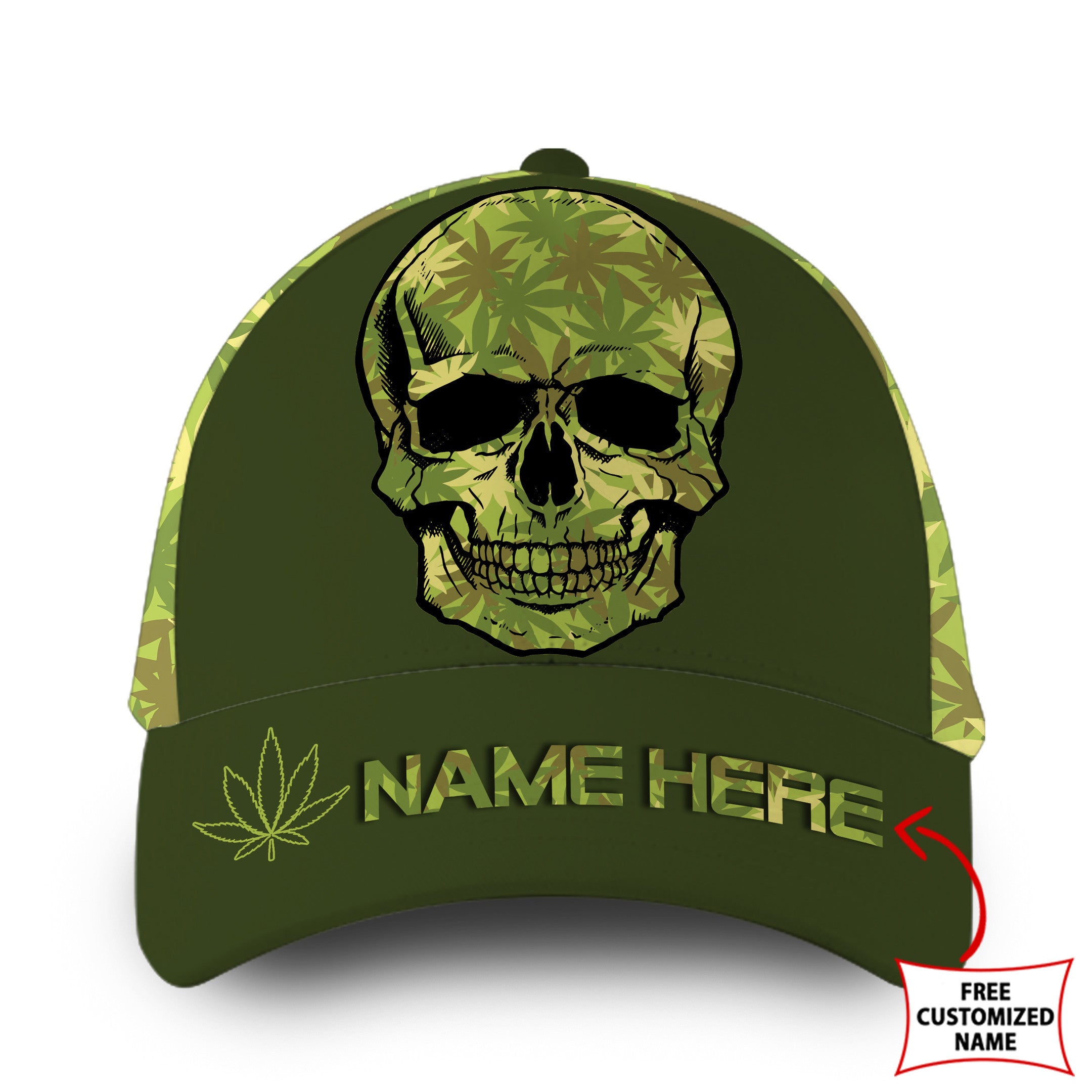 Personalized Custom Name We Blunt Weed Skull Hat Classic Cap
