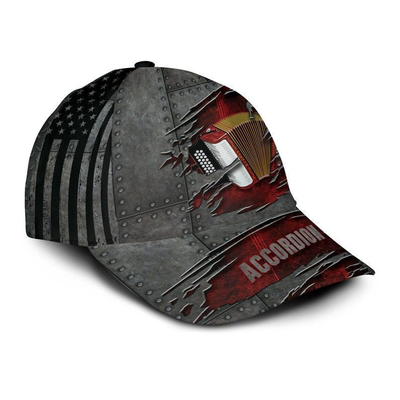 Personalized Custom Name Accordion American Flag 3D Cap For Accordion Loversaccordion Cap, Accordion Hat, Music Cap