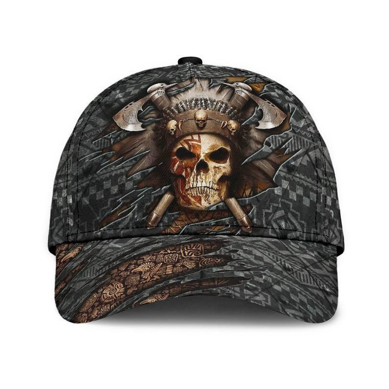 Native Skull American Pattern Hat Classic Cap 3D Unisex Cap, Human Cap, Trending Cap, American Cap