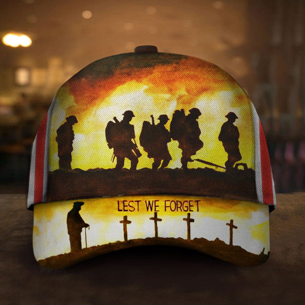 Us Veterans Lest We Forget Hat Remembering Veterans Patriotic Merch For Men Hat Classic Cap