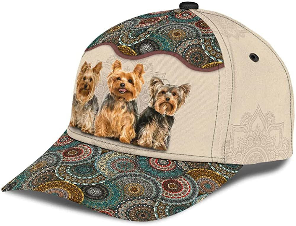 Yorkshire Terrier Lovely Cute Brocade Pattern Wonderful 3D Printed Unisex Hat Classic Cap